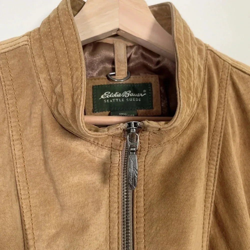 Eddie Bauer Seattle Suede Women's Medium Full Zip  Leather Jacket - Picture 11 of 16